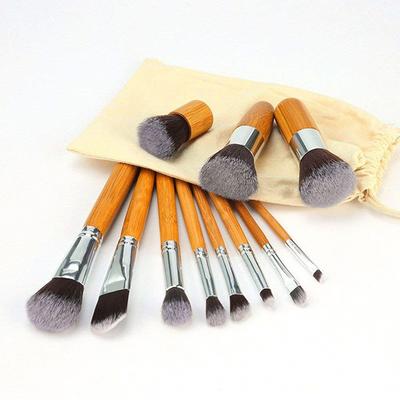 Bronson Professional bamboo makeup brush (Pack of 11) 1's - Face Brush