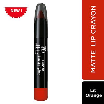 Street Wear Playfull Matte Lip Crayon - Lit Orange 2.9 gm - Lip Crayons