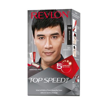 Revlon Top Speed Hair Color For Men - Natural Black 70M (with Outrageous Conditioner) 190 ml - Crème
