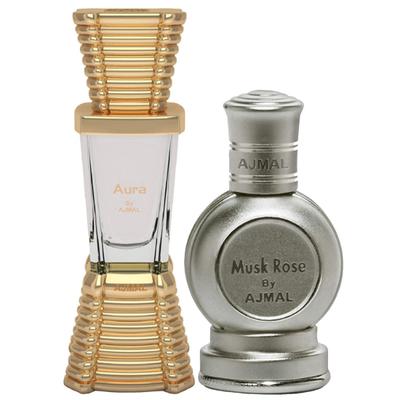 Ajmal Aura Concentrated Perfume Oil Floral Fruity Alcohol For Unisex And Musk Rose Concentrated Perfume Oil Floral Musky Alcohol For Unisex 22 ml - Perfumes (Edt/Edp)