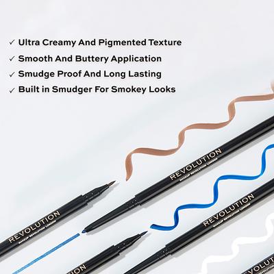 Makeup Revolution Felt & Kohl Eyeliner White 0.33gm 1's - Eyeliners