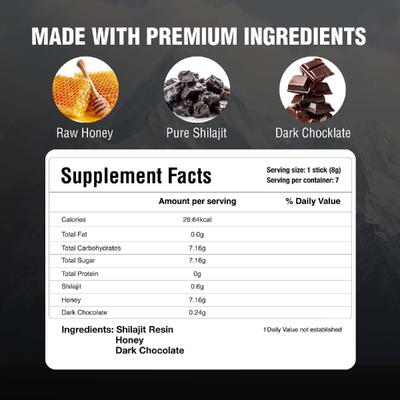 Bargad Himalayan Shilajit Honey Sticks - Dark Chocolate Flavour 30's - Speciality Medicines