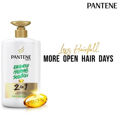 Pantene Advanced Hairfall Solution 2in1 Anti-Hairfall Silky Smooth Shampoo & Conditioner 650 gm - Shampoos