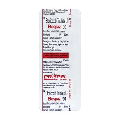 ETOSPAZ 90 Tablet 10's - Pain relief-Nsa