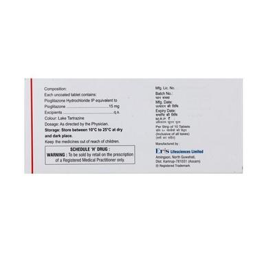 Glitaris 15mg Tablet 10'S - Diabetes-Ant
