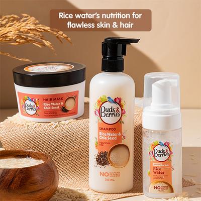Buds & Berries Rice Water and Chia Seeds Hair Masks 200 ml - Hair Masks & Packs