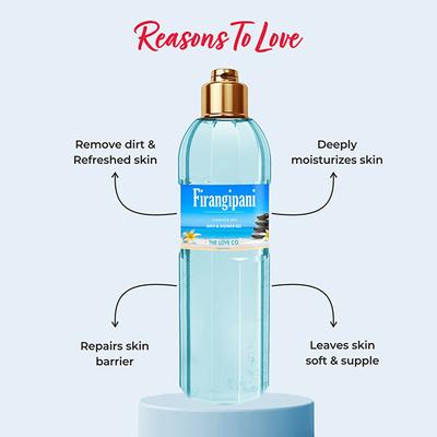 The Love Co. Luxury Firangipani Body Wash for Women - Hydrating Shower Gel for Men - For All Skin Types - 100% Vegan 250 ml - Shower Gels & Body Wash