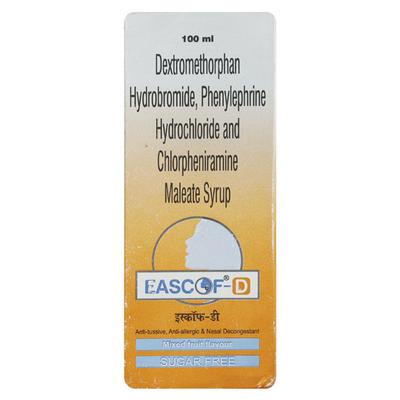 Eascof D Sugar Free Mixed Fruit Flavour Syrup 100ml - Cough And Cold-Cou