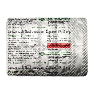 Prozer 15mg Capsule 10'S - Ulcer/Reflux/Flatulence-Aaa