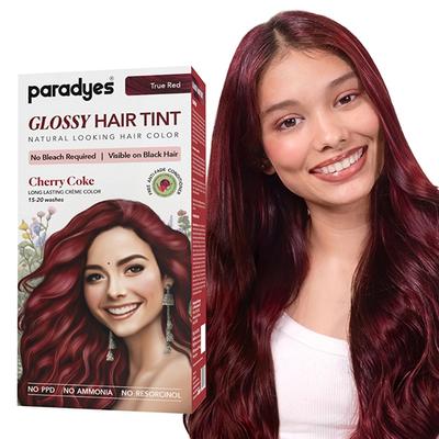Paradyes Semi-Permanent Cherry Coke Glossy Hair Tint, Enriched with Herbal Extracts, 6.6 True Red 160 gm - Crème