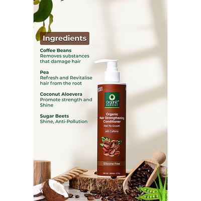 Organic Harvest Conditioner For Hair Fall Control & Hair Growth, Caffeine to Regain Strength in Hair 200 ml - Conditioners