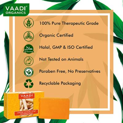 Vaadi Herbals Handmade Soap with Essential Oils - Divine Sandal Skin Lighting Therapy 75gm - Soaps