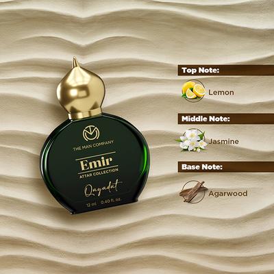 The Man Company 100% Alcohol-Free Attar Perfume for Men Qayadat Emir Collection 12 ml - Men Perfumes (Edt/Edp)
