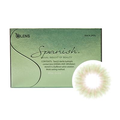 O-Lens Spanish Real Monthly Coloured Contact Lenses - Real Olive ( 0.00 ) 1's - Eyecare Lenses