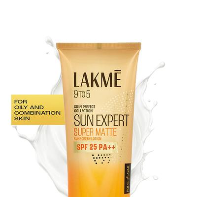 Lakme Sun Expert SPF 25 PA++ Super Matte Lotion Sunscreen, Lightweight, Non Sticky 50 ml - Face Sunscreen