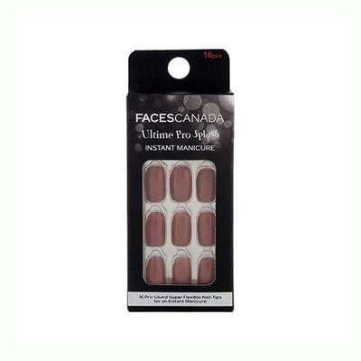 Faces Canada Ultime Pro Splash Instant Manicure - Woody , Press On Nail Extensions - 16 Pcs 1's - Nail Art