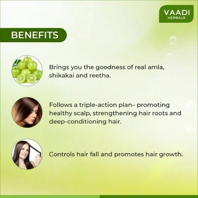 Vaadi Herbals Hairfall & Damage Control Shampoo - Amla-Shikakai 350 ml - Shampoos