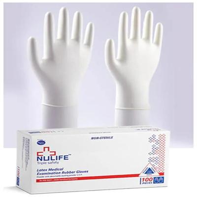 Nulife Triple Safety Latex Medical Examination Rubber Gloves 100's - Gloves - S