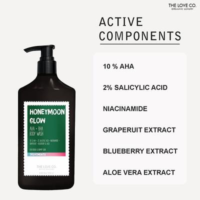 THE LOVE CO. Honeymoon Glow AHA + BHA Body Wash 250 ml - Shower Gels & Body Wash