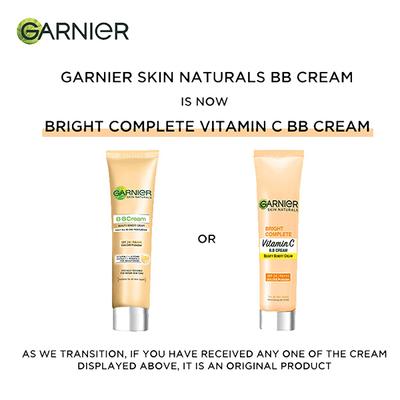 Garnier Bright Complete Vitamin C Beauty Benefit Cream Spf 24/PA+++ Uva/Uvb Protection For All Skin Types 18gm - Bb & Cc Creams
