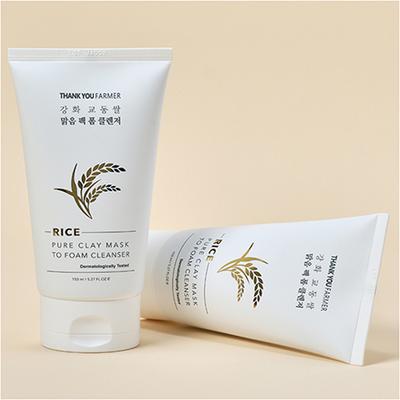 Thank You Farmer Rice Pure Clay Mask To Foam Cleanser 150 ml - Face Packs