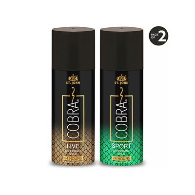 St. John Cobra Live Limited Edition Deodorant Spray 150 ml + Sports Limited Edition Deodorant Spray 150 ml - Perfumes (Edt/Edp)