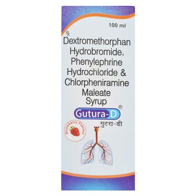 GUTURA D Strawberry Flavour Syrup 100ml - Cough And Cold-Cou