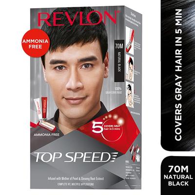 Revlon Top Speed Hair Color-Natural Black 70M (40gm + 40gm+ 15ml) 1's - Crème