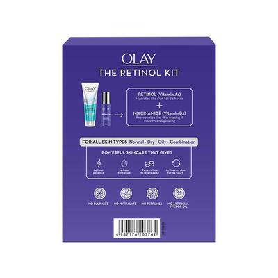 Olay Retinol Kit for Overnight Repair - Retinol Serum with Free Cleanser, 24h Hydration 1's - Night Cream