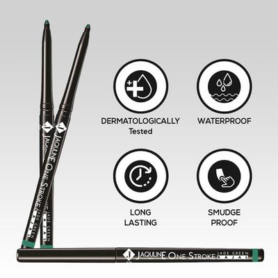 Jaquline USA One Stroke Jade Green Kajal 0.3 gm - Kajal & Kohls