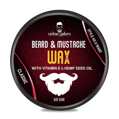 Urban Gabru Beard & Mustache Wax with Vitamin E & Hemp Seed Oil - Style As You Want 50gm - Hair Gels & Waxes