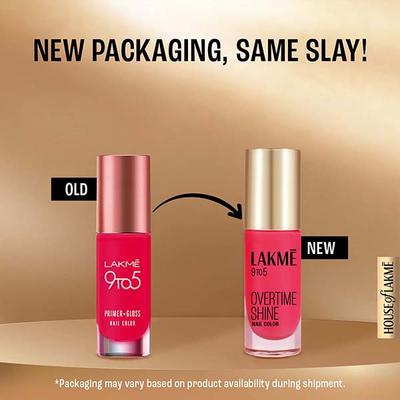 Lakme 9 to 5 Primer + Gloss Nail Colour Red Carnival 6 ml - Nail Polish