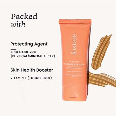 Foxtale Ultra Matte Spf 50 Pa++++ and Primer, Shade 1, No White Cast, Blurs Out Pores Primer 50 ml - Face Creams