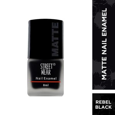 Streetwear Nail Enamel (Matte) - Rebel Black 8 Ml - Nail Polish
