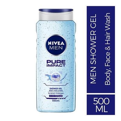 Nivea Men Pure Impact Purifying + Minerals 3In1 Shower Gel 500ml - Shower Gels & Body Wash