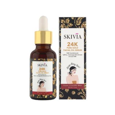 Skivia 24K Pure Gold Facial Oil Serum with Sandalwood & Saffron 30 ml - Face Serum