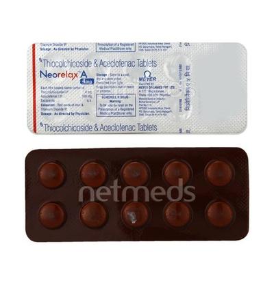 Neorelax A 4mg Tablet 10'S - Muscle Cramps/Spasticity-Mus