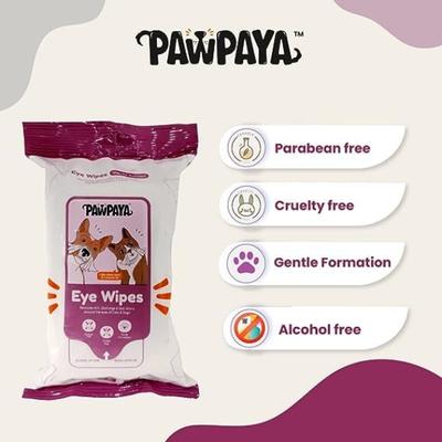 Pawpaya Eye Wipes New 20 x 18 cm 40's - Pet Grooming