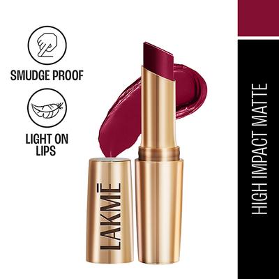 Lakme 9to5 Powerplay Priming Matte Lipstick, Lasts 16hrs, Red Velvet, 3.6 gm - Lipsticks