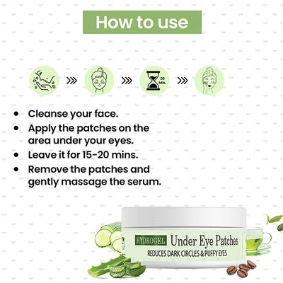 Tnw The Natural Wash Hydrogel Under Eye Patches with Green Tea and Cucumber 30's - Dark Circle & Wrinkle Busters