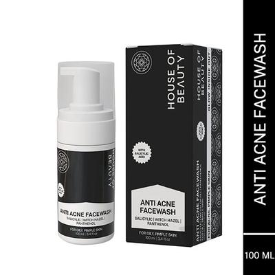 House of Beauty Anti Acne Foaming Facewash For Oily & Combination Skin with Salicylic 100ml - Face Wash & Cleansers
