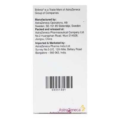 BRILINTA 90mg Tablet 180's - Blood Clot-Ant