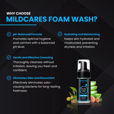 Mildcares Natural Intimate Foaming Wash For Men 100 ml - Intimate Hygiene