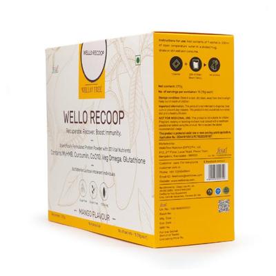 WelloTree Wello Recoop Protein Powder - Mango Flavour (Pack Of 15 x 18g) 1s - Protein Drink
