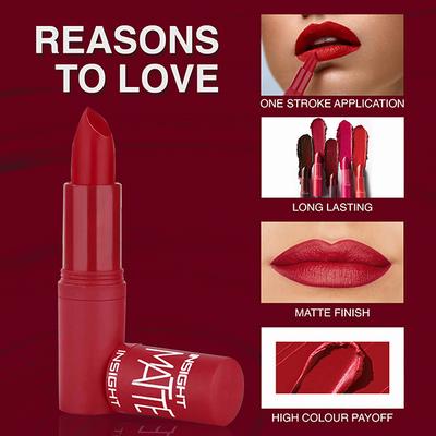 Insight Cosmetics Make Up Essentials Matte Lipstick - A24 Red Spin 4.2gm - Lipsticks