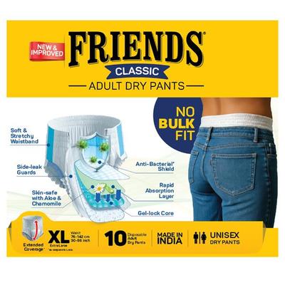 Friends Classic Adult Dry Pants (XL) 10's - Adult Diapers & Pads