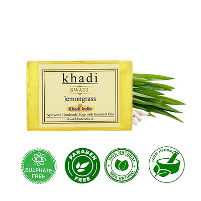 Khadi Swati Ayurvedic Handmade Soap - Lemongrass 125 gm - Soaps