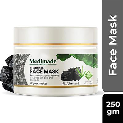 Medimade Charcoal Clay Face Mask 250 gm - Face Packs