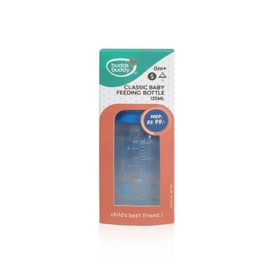 Buddsbuddy Classic Baby Feeding Bottle - Blue 125 ml - Feeding & Nursing