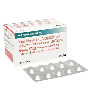 VYSOV DM 100/10/500mg Tablet 10's - Diabetes-Ant